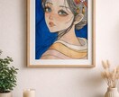 透明水彩×繊細タッチ。世界観のある美少女を描きます 「ふんわり、でも印象に残る一枚を」透明水彩で、丁寧に描きます イメージ7