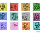 海外スケッチ風★似顔絵を描きます 紙ナプキン x 油性ペンで描く、スタイリッシュなスケッチ イメージ2