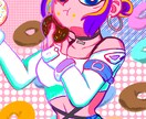 ビビットな色彩のかわいいイラストを描きます 楽曲のジャケット作成経験アリ！ヘッダー等にも対応します！ イメージ1