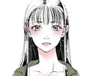 女性のモノクロ絵を描きます キラキラした綺麗なお姉さんが得意です！ イメージ2