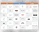 パーツを選ぶだけ！顔文字風デザイン名刺販売します パーツで作成の似顔絵風とアニマルフェイスデザインから選べる イメージ4