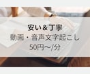 安価＆丁寧　動画・音声の文字起こしを承ります モニター様募集！親切丁寧な対応がモットーです！ イメージ1