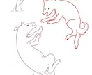 犬の仕草をシンプルな線画で描きます シンプルでかわいいイラストを描きます イメージ4