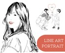 オシャレで洗練された線画似顔絵をお描きします SNS・記念日・プレゼント・シンプルでお洒落な1枚に イメージ1