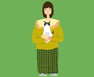 全身イラスト作成します 家族の記念に。ペットと一緒に。 イメージ4