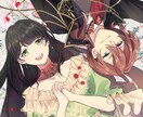 キャラクターイラスト（キャラクター2体）承ります 観賞用、壁紙用など、高い品質保証、キャラクターイラスト一枚！ イメージ7