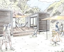 一級建築士が建築パース、スケッチを描きます 線画、カラー(リアル、色鉛筆調等)要望に応じて仕上げます！ イメージ1