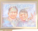 原画納品！手描き似顔絵で特別な贈り物を作成します キャンバスボードに絵の具と色鉛筆にてお描きいたします！ イメージ6
