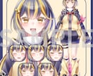 表情パーツ分け済パーカー少女立ち絵を販売します パーツを組み合わせて自由に表情差分を作れます イメージ1