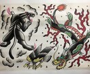 タトゥーデザイン描きます タトゥーデザインのためのフラッシュを描きます。 イメージ7