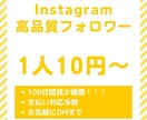 インスタフォロワー増やします 最高品質フォロワー　100日減少保証　1人10円から イメージ1