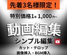 先着3名様限定1,000円で編集します カット・キャプション・画像挿入・効果音　簡単な編集代行します イメージ1