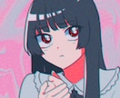 レトロで可愛い地雷系アイコン描きます レトロ調の可愛い絵柄で地雷系の女の子を描かせて頂きます。 イメージ3