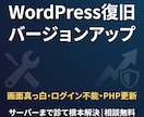 WordPressの復旧・バージョンアップします 画面真っ白・PHP更新の通知、サーバーごと診て解決します イメージ1