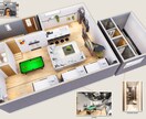 ワクワクする内観パース制作します 低価格で高品質な鳥瞰図、断面パース制作します！ イメージ8