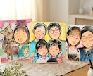 水彩とペンで温かい似顔絵を描きますます 世界に一枚！手描きの風合いが魅力の似顔絵色紙をお届けします イメージ3