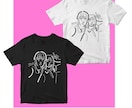 シンプルでオシャレな、イラストTシャツ作成します プレゼントにおすすめ！オーダーメイドで作るイラストTシャツ♪ イメージ3
