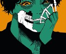 不穏で可哀想な男の子を描いてます ベタ塗りで特徴的な色を使ってお描きしています。 イメージ3