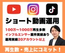 100万再生越え多数｜ショート動画運用を代行します TikTok、YouTube、Instagramなど幅広く◎ イメージ1