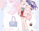 ポップでキュートな女の子のイラスト描きます ポップでキュートな女の子イラスト作成します！ イメージ6