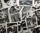 シンプルでインパクトがあるイラストを白黒で描きます ヨーロッパテイストで手描き独特の温かみを感じるスタイルです イメージ1