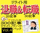 リライト用退職＆転職各３０記事を格安提供します リライト用３００記事＋リライトノウハウセット Vol.4 イメージ1