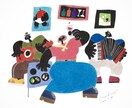 音楽聴いてビール飲んで楽しくなるイラスト描きます この変なキャラがのんびりと登場するイラストです。 イメージ5