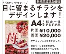 目に留まるチラシをデザインします おまかせ簡単オーダー！｜料金一律・修正は２回まで可能｜ イメージ1