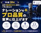ナレーションをプロ品質の音声に仕上げます PA歴20年。自然で聞き取りやすい音質へ丁寧に整えます。 イメージ1