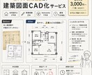 古い図面・手描きスケッチをCAD化します Vectorworksを使用して建築図面を作成いたします。 イメージ1