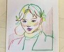 シンプルな似顔絵描きます 色鉛筆でオシャレでシンプル/色彩検定1級/似顔絵師経験有り イメージ1