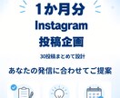 Instagram投稿企画を30本まとめて考えます あなた専用の1か月分の投稿設計をご提案します イメージ1
