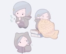 とにかくまるい◎おもちなデフォルメイラスト描きます シンプル・かわいい・やわらかいデフォルメデザイン作成！ イメージ2
