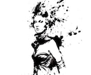 人物の【墨絵イラスト】を作画します 墨が放つ鮮やかなコントラスト。墨絵イラスト制作します。 イメージ3