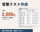 営業リスト作成｜業種×地域で100件作ります 会社名・ホームページ・電話・住所を表に。2,000円 イメージ1