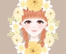 花フレーム女性アイコン制作｜SNS用描きます お好きなカラーで作る、花に囲まれた可愛いSNSアイコン イメージ3