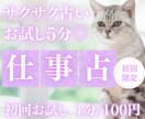 お試し♡5分でサクッと、仕事占います 【4月末まで♡1分200円→100円初回限定】短時間OK♡ イメージ1