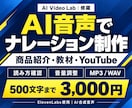 AI音声で動画用ナレーションを制作します ElevenLabs使用｜商品紹介・教材・漫画のセリフ イメージ1