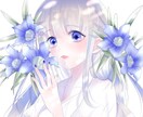 人物＋花モチーフのアイコン描きます 透明感、可憐をテーマにアイコンを描きます イメージ1
