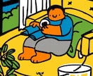 ユーモラスでキュートな人物・動物イラスト描きます 商用OK！挿絵やグッズなどを個性的に彩りたい方へ イメージ7