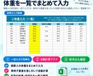 介護施設向け）体重管理Excelを提供します 一覧入力・個別入力・前月比・履歴グラフ・印刷まで自動化 イメージ3