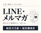 購入につながるLINE・メルマガ文を作ります 登録後のご案内から商品紹介まで、配信文５通を作成 イメージ1