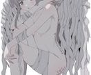 目を引く女の子のイラストを作成します 白やグレーみのある低彩度なイラストで空気感を表現 イメージ3