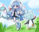 ポップなミニキャラかきます 一枚絵でも良し、アクキーにするも良し！ イメージ1