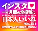1ヶ月間投稿に「日本人いいね」を増加します 全投稿に対応/エンゲージメント率UP/アルゴリズム対策 イメージ1