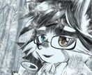 モノクロレトロ風イラスト描きます ちょっと懐かしい雰囲気のモノクロイラストです イメージ4