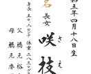 命名書　お書きします 書道家、筆耕士が楷書でシンプルにお書きします。 イメージ3
