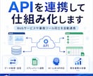 APIを連携して仕組み化します Webサービスや業務ツール同士を自動連携します イメージ1