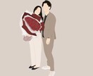 お洒落で可愛いウェディングイラスト描きます 温かみのある優しい雰囲気のイラストを描いております^ ^ イメージ2
