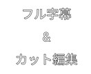 フル字幕とカット編集します 格安でカットとフル字幕やらせていただきます。 イメージ1